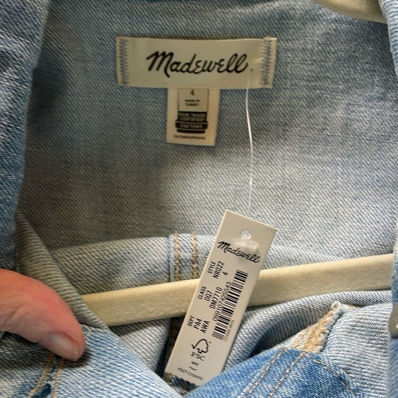 NWT Madewell denim cap sleeve shirtdress size 4 - Picture 5 of 7